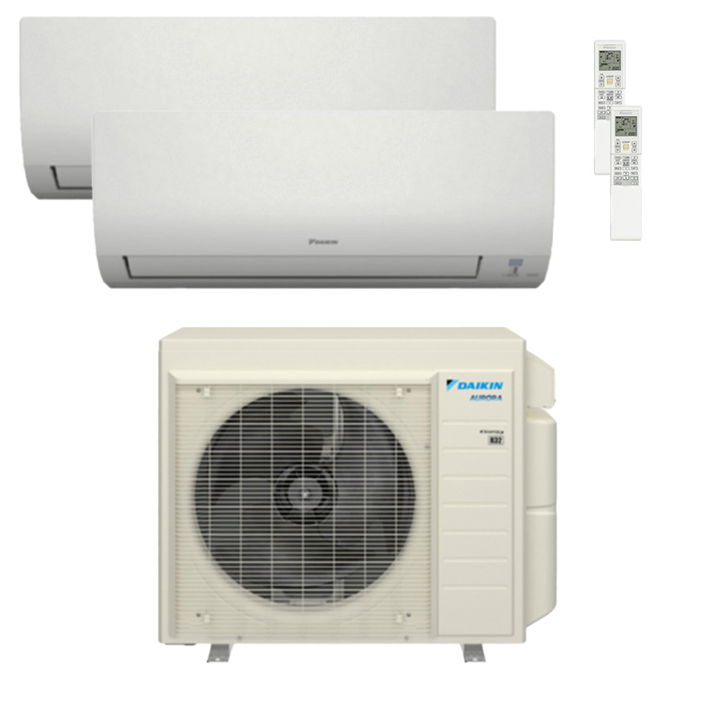 Daikin 18000 BTU 21 SEER2 R32 2 Zone Mini Split AC Heat Pump Wall Mount System