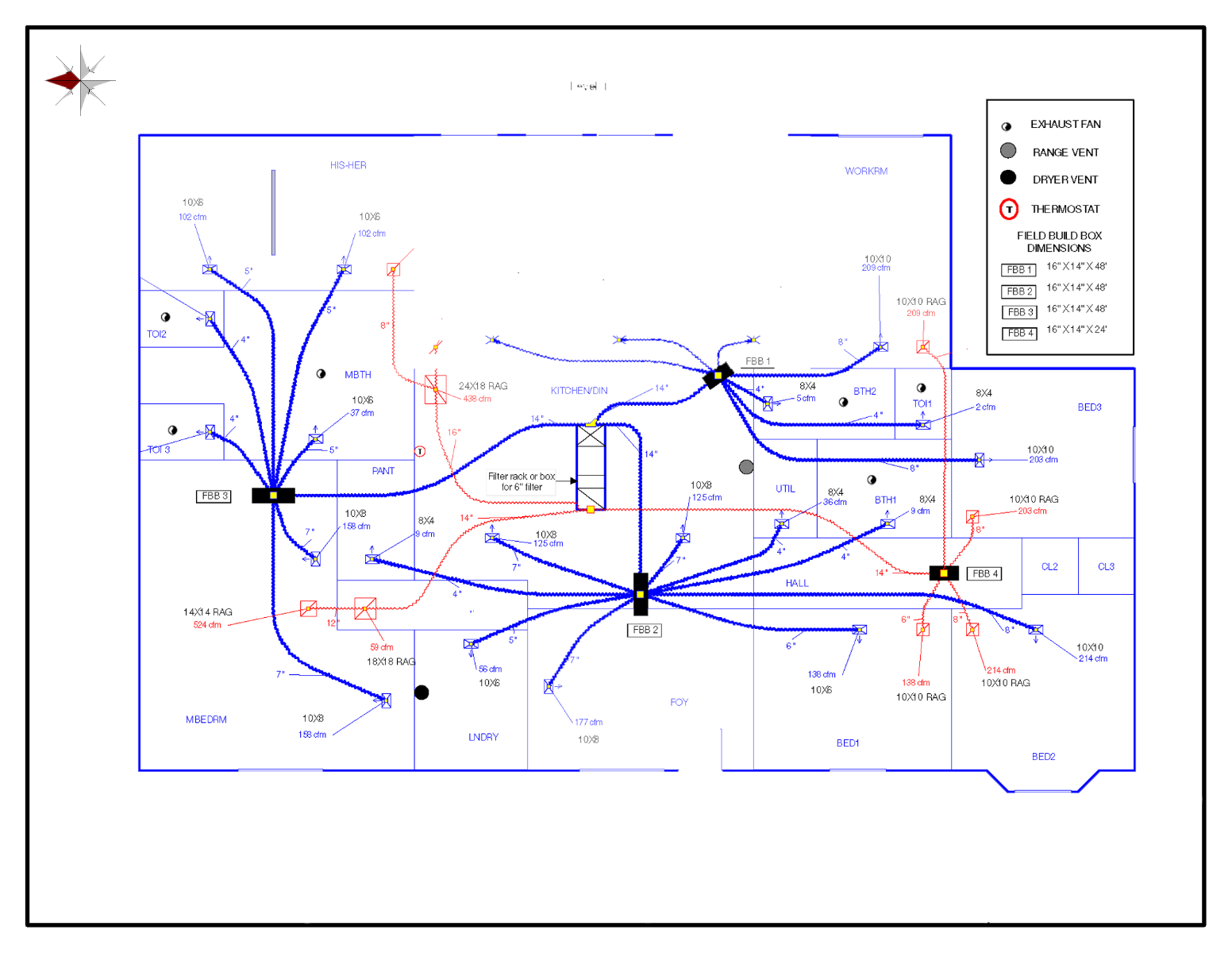 Residential Duct System Design for 1 Story Home