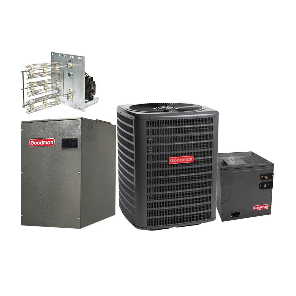 Goodman 2 Ton 17.2 SEER2 Two Stage Electric Heat Split System Upflow With MBVC1601