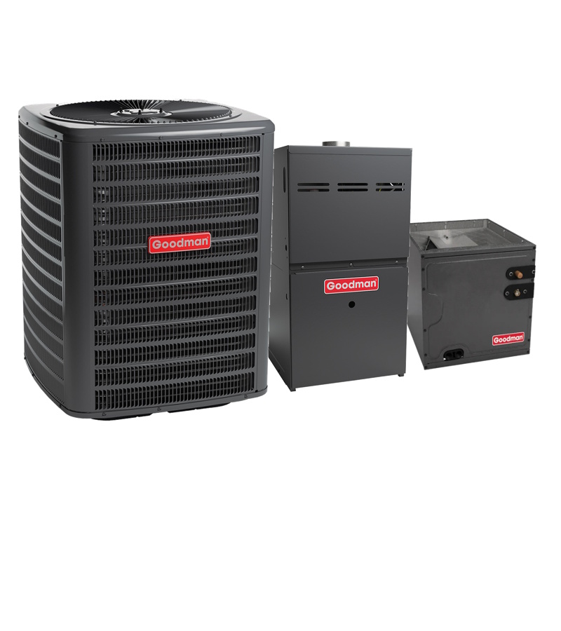 Goodman 3 Ton 17.2 SEER2 Two Stage Condenser 80000 BTU 80% Variable Speed Single Stage Furnace System Upflow Ultra-Low NOx