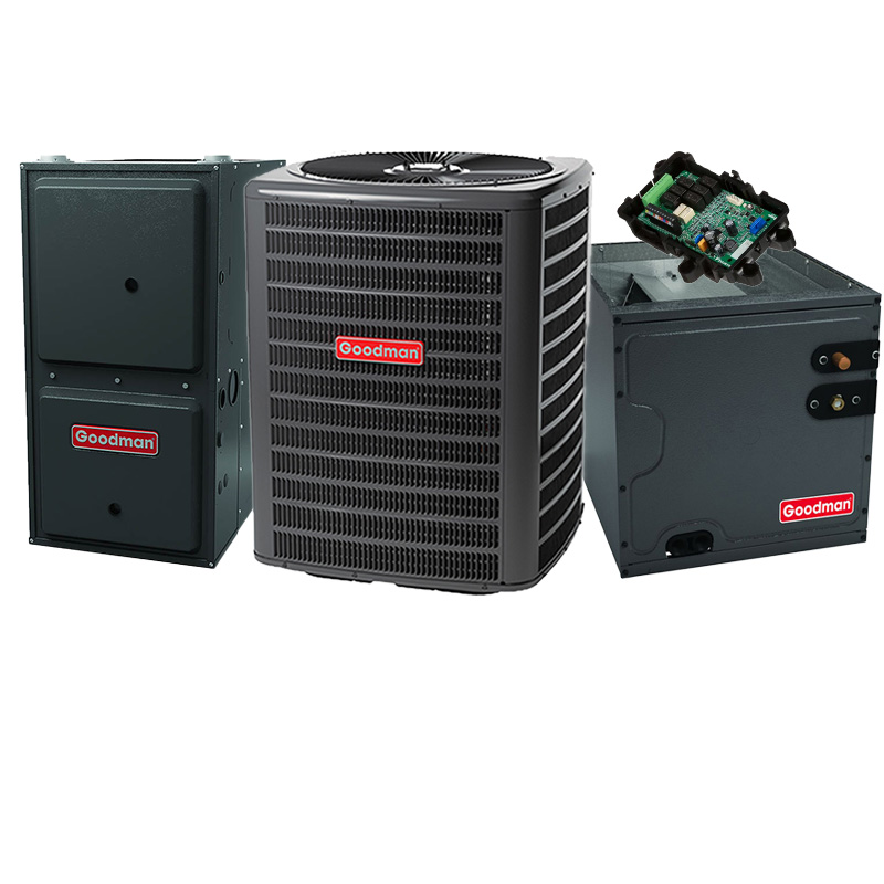 Goodman 3 Ton 13.8 SEER2 100000 BTU 96% AFUE Gas Furnace With R32 Air Condenser and Coil System - Downflow