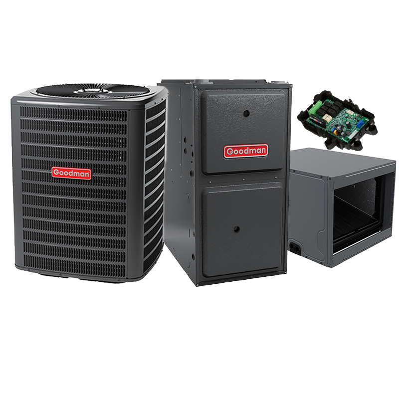 Goodman 1.5 Ton 14 SEER2 60000 BTU 96% AFUE Gas Furnace With R32 Air Condenser and Coil System - Horizontal
