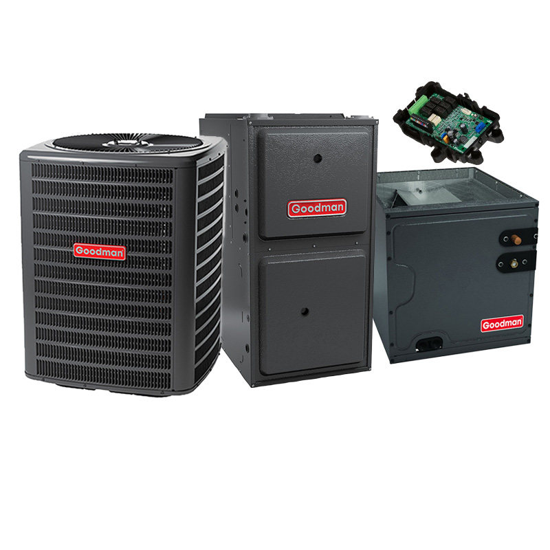 Goodman 2 Ton 14 SEER2 80000 BTU 96% AFUE Gas Furnace With R32 Air Condenser and Coil System - Upflow
