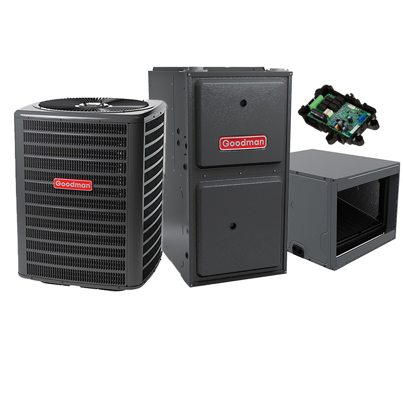 Goodman 3 Ton 14 SEER2 100000 BTU 96% AFUE Two-Stage Gas Furnace With R32 Air Condenser and Coil System - Horizontal