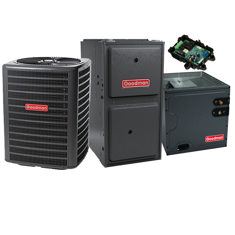 Goodman 3 Ton 14 SEER2 100000 BTU 96% AFUE Two-Stage Gas Furnace With R32 Air Condenser and Coil System - Upflow