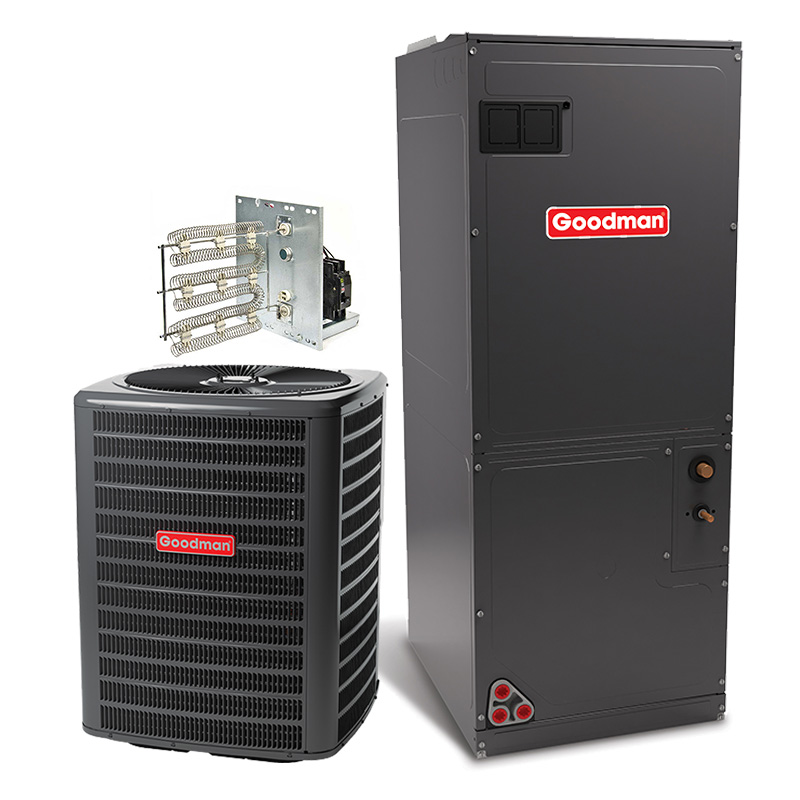 Goodman 3 Ton 13.4 SEER2 R32 Air Conditioner System With Electric Heat