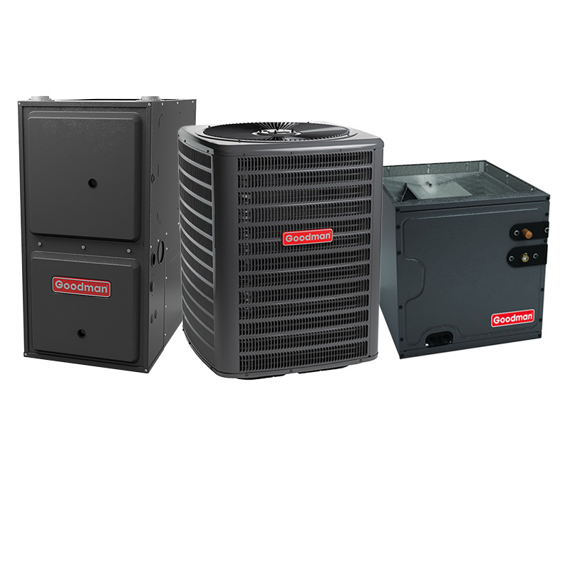 Goodman 1.5 Ton 14.5 SEER2 60000 BTU 80% AFUE Multi-Speed ECM Gas Furnace System - Downflow | R32