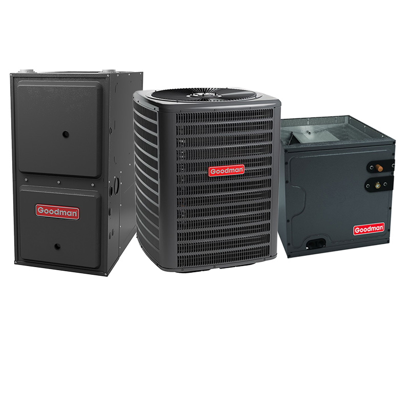 Goodman 1.5 Ton 14 SEER2 60000 BTU 96% AFUE Two Stage Multi-Speed ECM Gas Furnace System - Downflow | R32