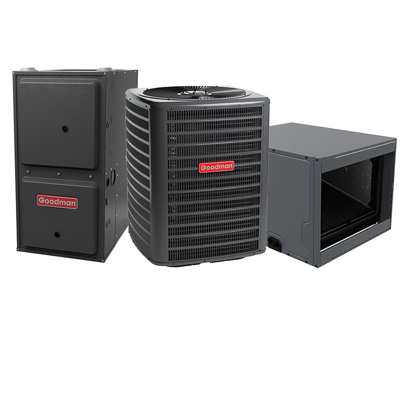Goodman 5 Ton 14 SEER2 80000 BTU 80% AFUE Two Stage Multi-Speed ECM Gas Furnace System - Horizontal | R32 - Image 2