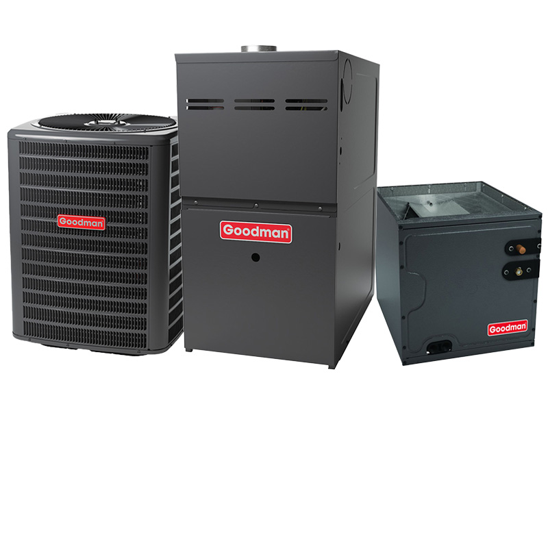 Goodman 1.5 Ton 14.5 SEER2 60000 BTU 80% AFUE Multi-Speed ECM Gas Furnace System - Upflow | R32