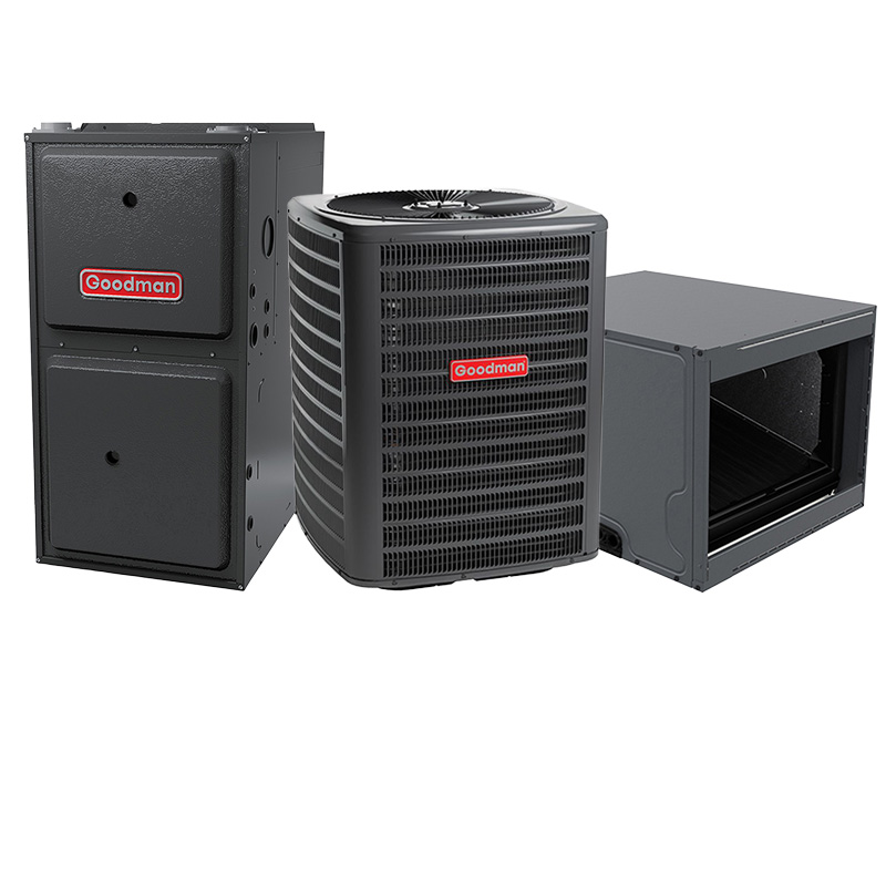 Goodman 1.5 Ton 14.5 SEER2 60000 BTU 96% AFUE Multi-Speed ECM Gas Furnace System - Horizontal | R32