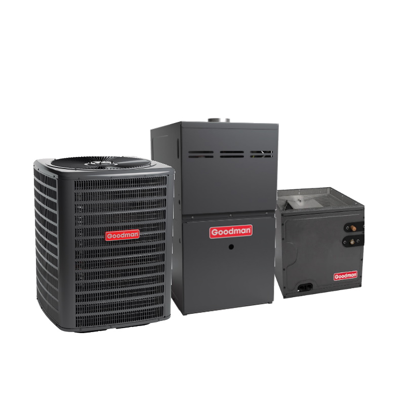 Goodman 1.5 Ton 14.5 SEER2 40000 BTU 80% Two Stage Gas System Upflow w/ 2 Ton Coil