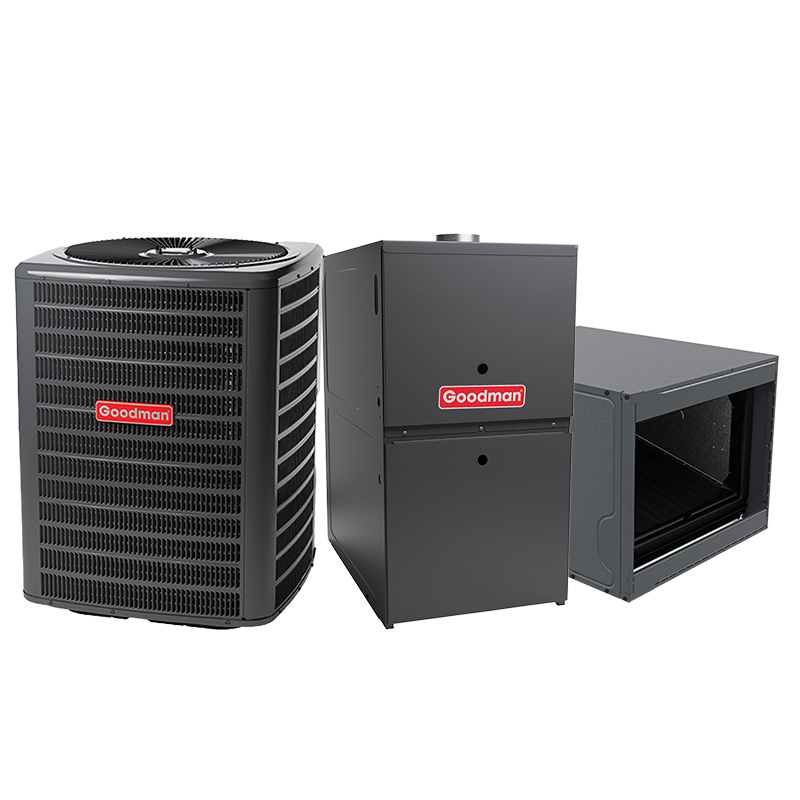 Goodman 4 Ton AC And 100000 BTU 80% AFUE Gas Furnace System | 17.2 SEER2 Two Stage AC | Variable Speed Two Stage Furnace | Horizontal | R32