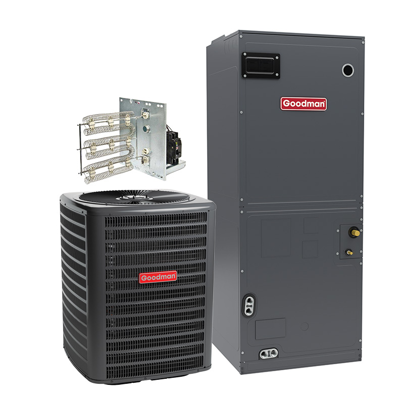 Goodman 1.5 Ton 15 SEER2 R32 Air Conditioner Split System With 2 Ton Air Handler And Electric Heat