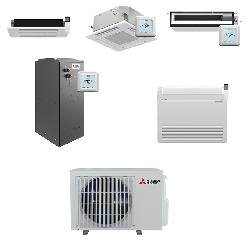Mitsubishi 12000 BTU Single Zone Mini Split Heat Pump AC System | Up To 21.7 SEER2 | Choose Your Indoor Unit | R454B