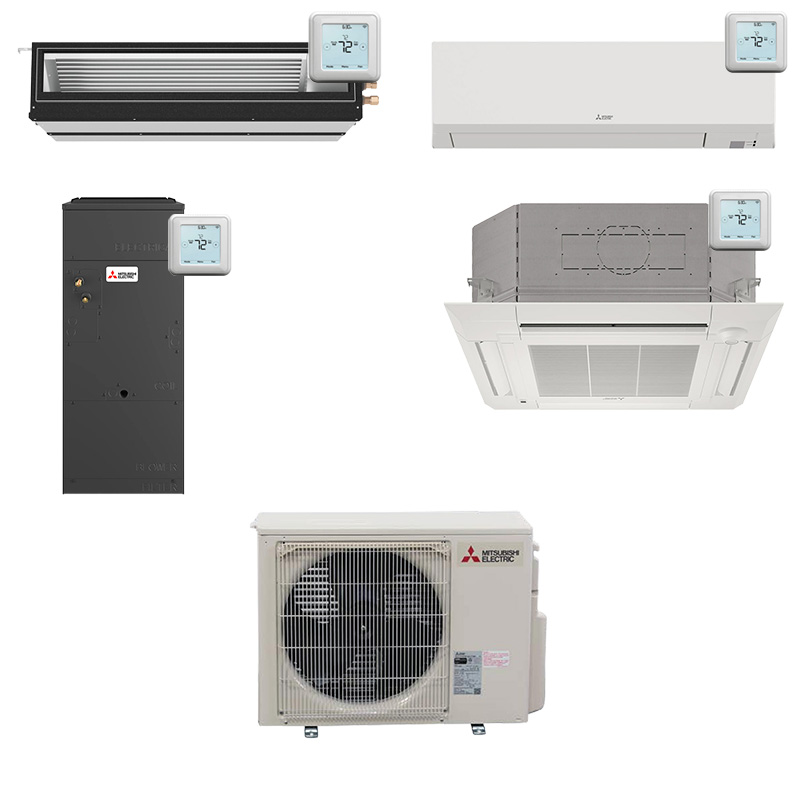 Mitsubishi 12000 BTU Single Zone Mini Split Heat Pump AC System | Up To 24.8 SEER2 | Light Commercial | Choose Your Indoor Unit | R454B
