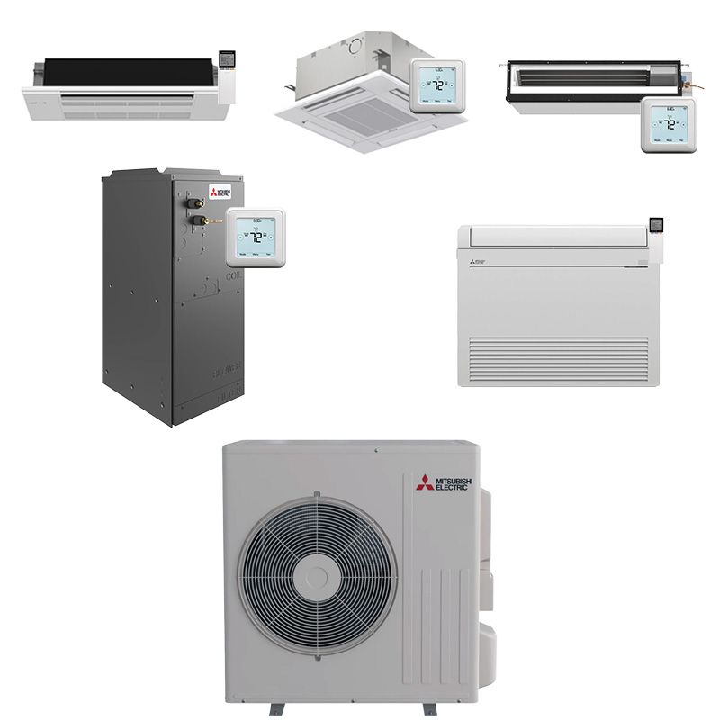 Mitsubishi 18000 BTU Single Zone Mini Split Heat Pump AC System | Up To 17.5 SEER2 | Choose Your Indoor Unit | R454B