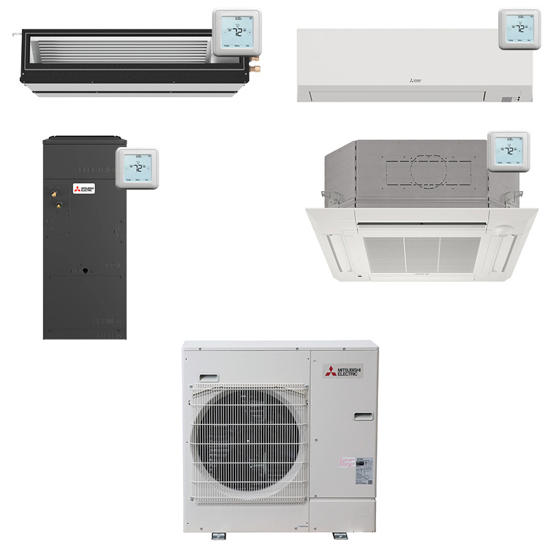 Mitsubishi 24000 BTU Single Zone Mini Split Heat Pump AC System | Up To 22.6 SEER2 | Light Commercial | Choose Your Indoor Unit | R454B