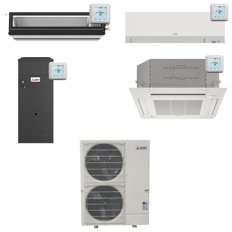 Mitsubishi 36000 BTU Single Zone Mini Split Cooling Only AC System | Up To 23.3 SEER2 | Light Commercial | Choose Your Indoor Unit | R454B