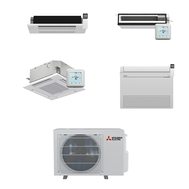 Mitsubishi 9000 BTU Single Zone Mini Split Heat Pump AC System | Up To 21.7 SEER2 | Choose Your Indoor Unit | R454B