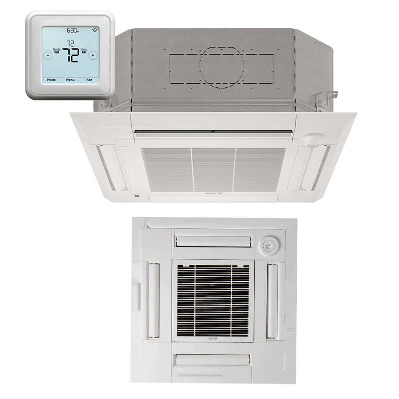 Mitsubishi 12000 BTU Mini Split AC Ceiling Cassette Indoor Unit With Grille And MHK2 | Light Commercial | 3'x 3' 4-Way Cassette | R454B [PLA-AE12NL,PLP-41EAEU,MHK2] | R454B