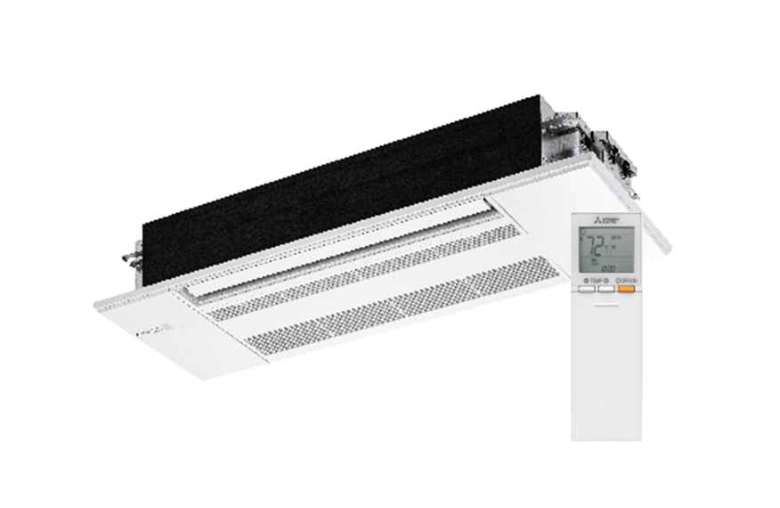 Mitsubishi 6000 BTU Ductless Mini Split AC One Way Ceiling Cassette Indoor Unit with Remote Controller and Grille - MLZ‐KY06NA‐U1