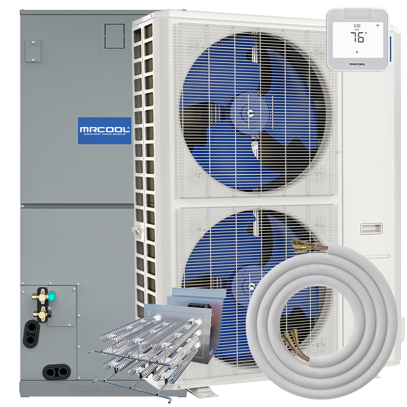 MrCool 5 Ton Heat Pump AC Split System | 16 SEER2 | 100% Heat At -5°F & Beyond | Includes Smart Thermostat | R454B