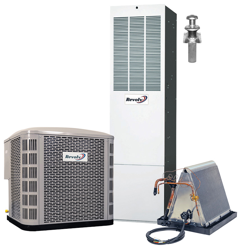 Revolv 3.5 Ton Mobile Home AC And 80% AFUE Gas Furnace System | 14.3 SEER2 | Downflow With Coil Cabinet | Select Your Furnace | R454B
