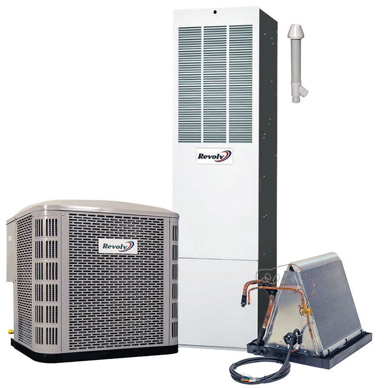 Revolv 2 Ton Mobile Home AC And 95% AFUE Gas Furnace System | 14.3 SEER2 | Top Return Downflow With Coil Cabinet | Select Your Furnace | R454B