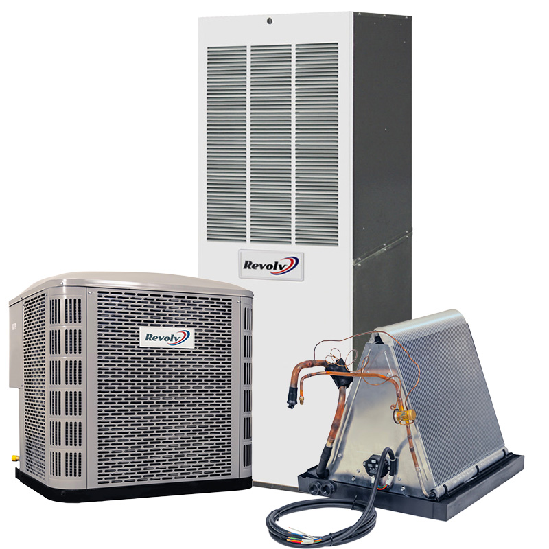 Revolv 4 Ton Mobile Home AC And Electric Furnace System | 13.8 SEER2 | Downflow 16-Speed ECM Blower With Coil Cabinet | Select Your Furnace | R454B