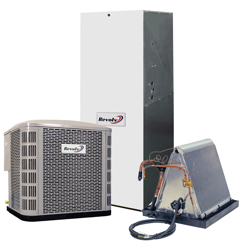 Revolv 3.5 Ton Mobile Home AC And Electric Furnace System | 14.3 SEER2 | Upflow 16-Speed ECM Blower With Coil Cabinet | Select Your Furnace | R454B