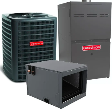 Goodman 1.5 Ton 14.5 SEER2 60000 BTU 80% Single Stage Gas System Horizontal Ultra-Low NOx w/ 1.5 Ton Coil