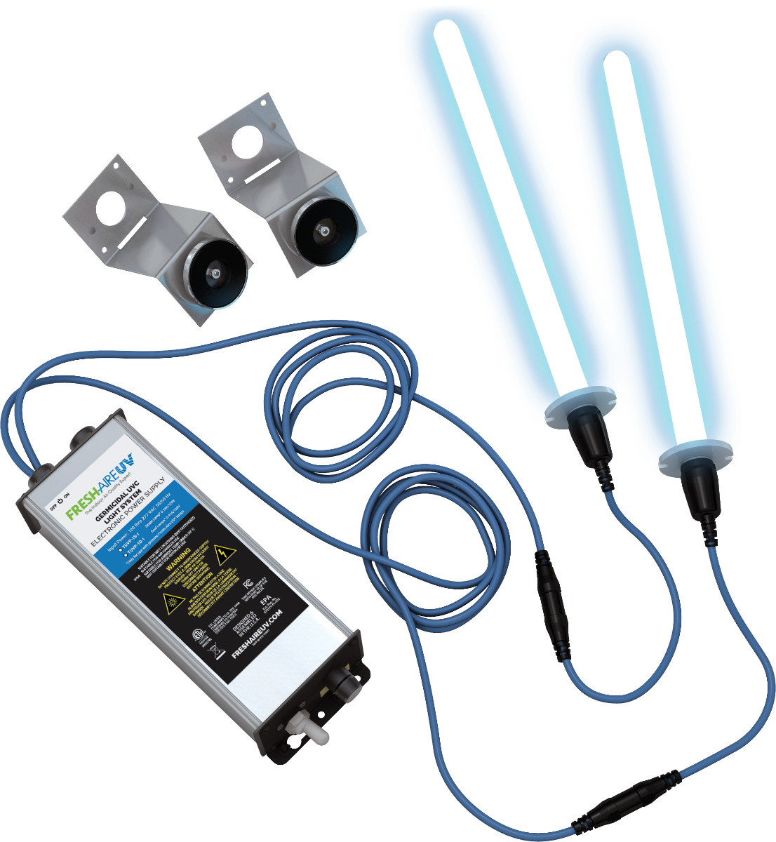 Fresh-Aire UV AHU Mount Kit with Two 2-year Bulbs - TUV-200D-I